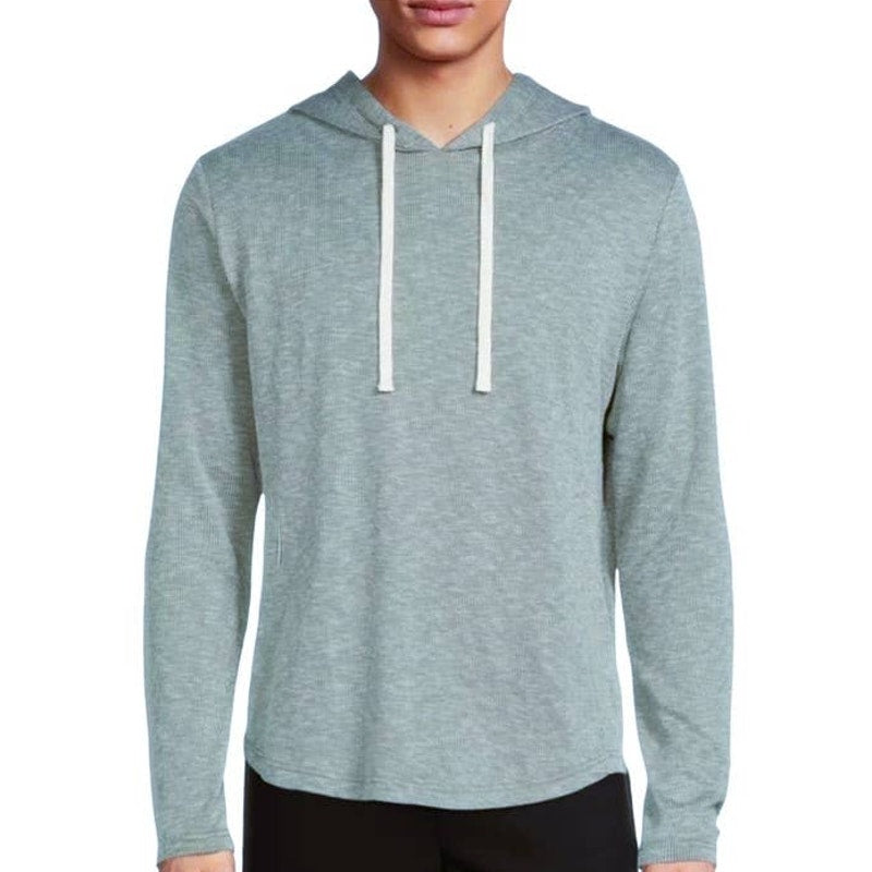 NWT ~ NOBO Men's NO BOUNDARIES Green Thermal Long Sleeve T-Shirt Hoodie ~ LARGE