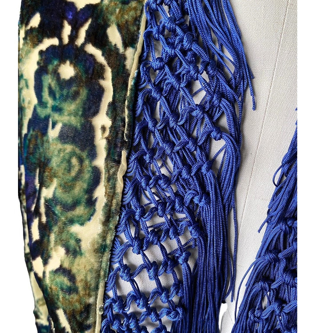 NWT ~ URBAN OUTFITTERS Bohemian Velvet Fringe Boho Poncho Open Sheer Kimono