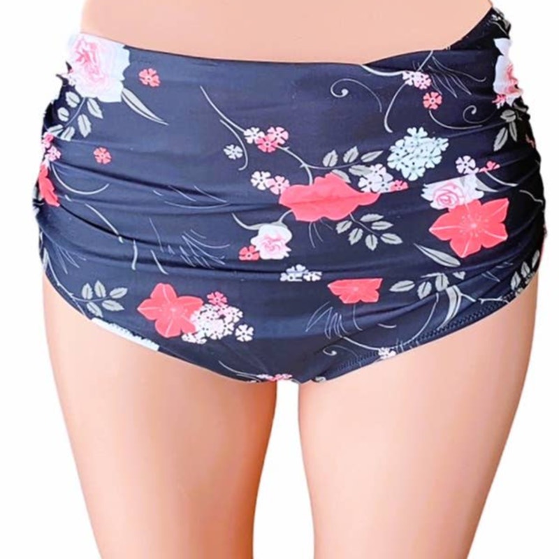 NWT ~ BEACHSISSI Black Floral Tankini Bikini Swimsuit ~ Womens Size MEDIUM